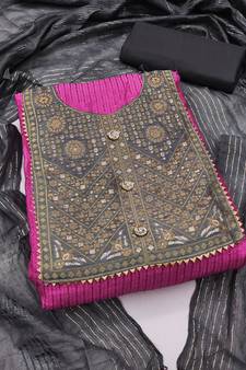 Pink embroidered chanderi salwar