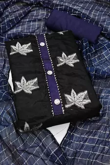 Black embroidered organza salwar