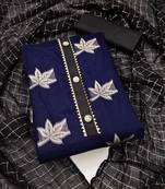 Blue embroidered organza salwar