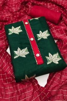 Green embroidered organza salwar