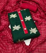 Green embroidered organza salwar