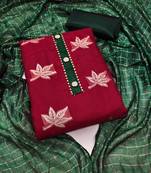 Maroon embroidered organza salwar