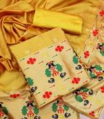 Yellow woven taffeta salwar