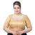 Neckbook Stunning Gold Brocade Elbow Sleeve Readymade Saree Blouse - Plus Size Delight