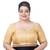 Neckbook Regal Elegance: Gold Brocade Floral Plus Size Elbow Sleeves Readymade Saree Blouse