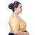 Neckbook Regal Elegance: Gold Brocade Floral Plus Size Elbow Sleeves Readymade Saree Blouse