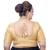 Neckbook Regal Elegance: Gold Brocade Floral Plus Size Elbow Sleeves Readymade Saree Blouse
