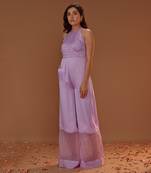 LILAC HLATER NECK JUMPSUIT