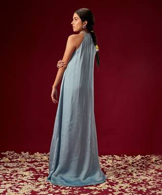 LILAC BLUE TRAPEZE GOWN 2