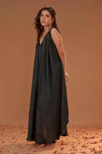 BOTTLE GREEN OVERSIZED DRESS