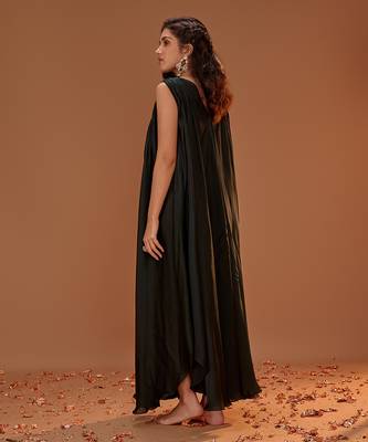 BOTTLE GREEN OVERSIZED DRESS 3