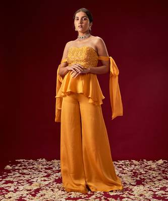 YELLOW BABYDOLL TOP WITH PALAZO 1