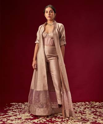 MAUVE CORSET PANT WITH JACKET SET 1