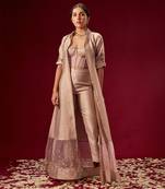 MAUVE CORSET PANT WITH JACKET SET