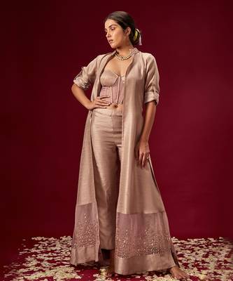 MAUVE CORSET PANT WITH JACKET SET 2