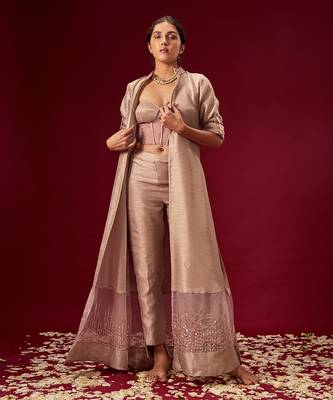 MAUVE CORSET PANT WITH JACKET SET 3
