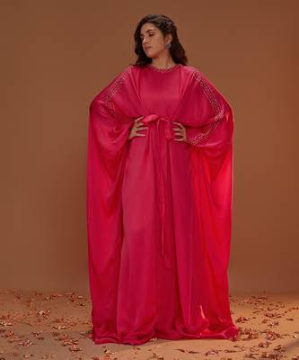 HOT PINK TIE UP KAFTAN 1