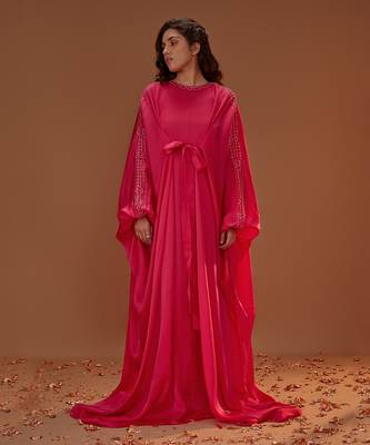 HOT PINK TIE UP KAFTAN 2