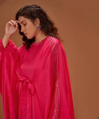 HOT PINK TIE UP KAFTAN 4