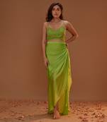 GREEN DHOTI WITH BUSTIER