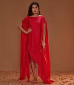 RED PLEATED KAFTAN