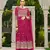 Rani-pink embroidered georgette salwar kameez