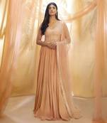 Peach anarkali with dupata