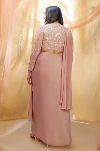 Rose gold dhoti set