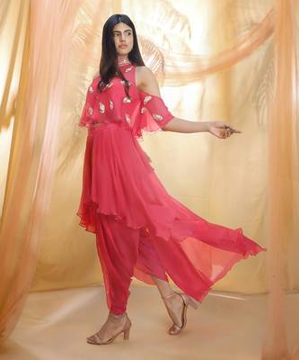 Hot pink Dhoti Set 2