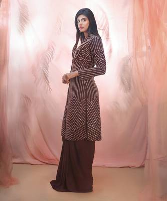 Wine jacket style dhoti set 2