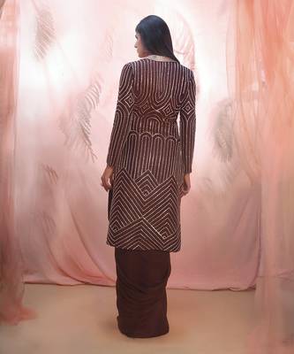 Wine jacket style dhoti set 3