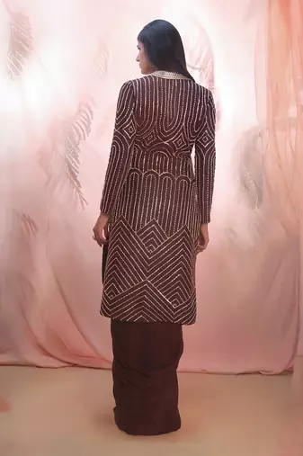 Wine jacket style dhoti set