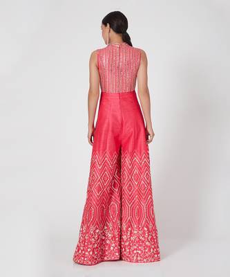 HOT PINK EMBROIDERED JUMPSUIT 2
