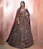 WIne EMbroidered drape gown