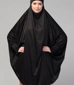 Nazneen Ready to Wear tie at back smoking at wrist with Naqab instant Khimer Prayer hijab For Hajj and Umrah