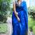 Blue Woven Art Silk Saree With Blouse Piece