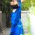 Blue Woven Art Silk Saree With Blouse Piece