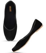 Desi Colour Black Suede Womens Indian Ethnic Comfort Footwear/Punjabi Jutti