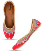 Desi Colour Red Crown Womens Indian Ethnic Comfort Footwear/Punjabi Jutti