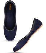 Desi Colour Blue Suede Womens Indian Ethnic Comfort Footwear/Punjabi Jutti