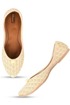 Desi Colour Off White Womens Indian Ethnic Comfort Footwear/Punjabi Jutti