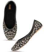 Desi Colour Black Designer Womens Indian Ethnic Comfort Footwear/Punjabi Jutti