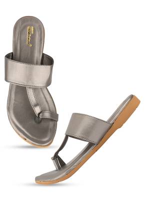 Desi Colour Grey Womens Indian Ethnic Comfort Slipper Footwear/Punjabi Jutti 1