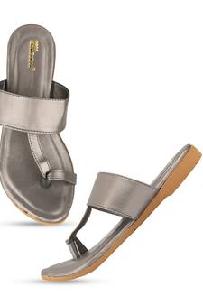 Desi Colour Grey Womens Indian Ethnic Comfort Slipper Footwear/Punjabi Jutti
