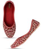 Desi Colour Maroon Designer Womens Indian Ethnic Comfort Footwear/Punjabi Jutti