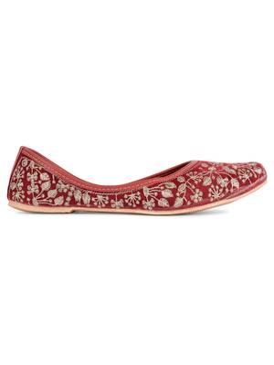 Desi Colour Maroon Designer Womens Indian Ethnic Comfort Footwear/Punjabi Jutti 3