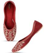 Desi Colour Maroon Designer Womens Indian Ethnic Comfort Footwear/Punjabi Jutti