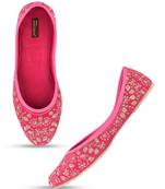 Desi Colour Pink Boutique Womens Indian Ethnic Comfort Footwear/Punjabi Jutti