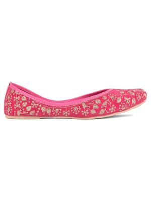 Desi Colour Pink Boutique Womens Indian Ethnic Comfort Footwear/Punjabi Jutti 3