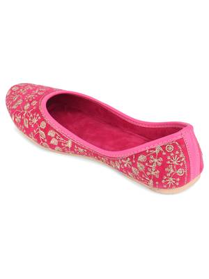 Desi Colour Pink Boutique Womens Indian Ethnic Comfort Footwear/Punjabi Jutti 4